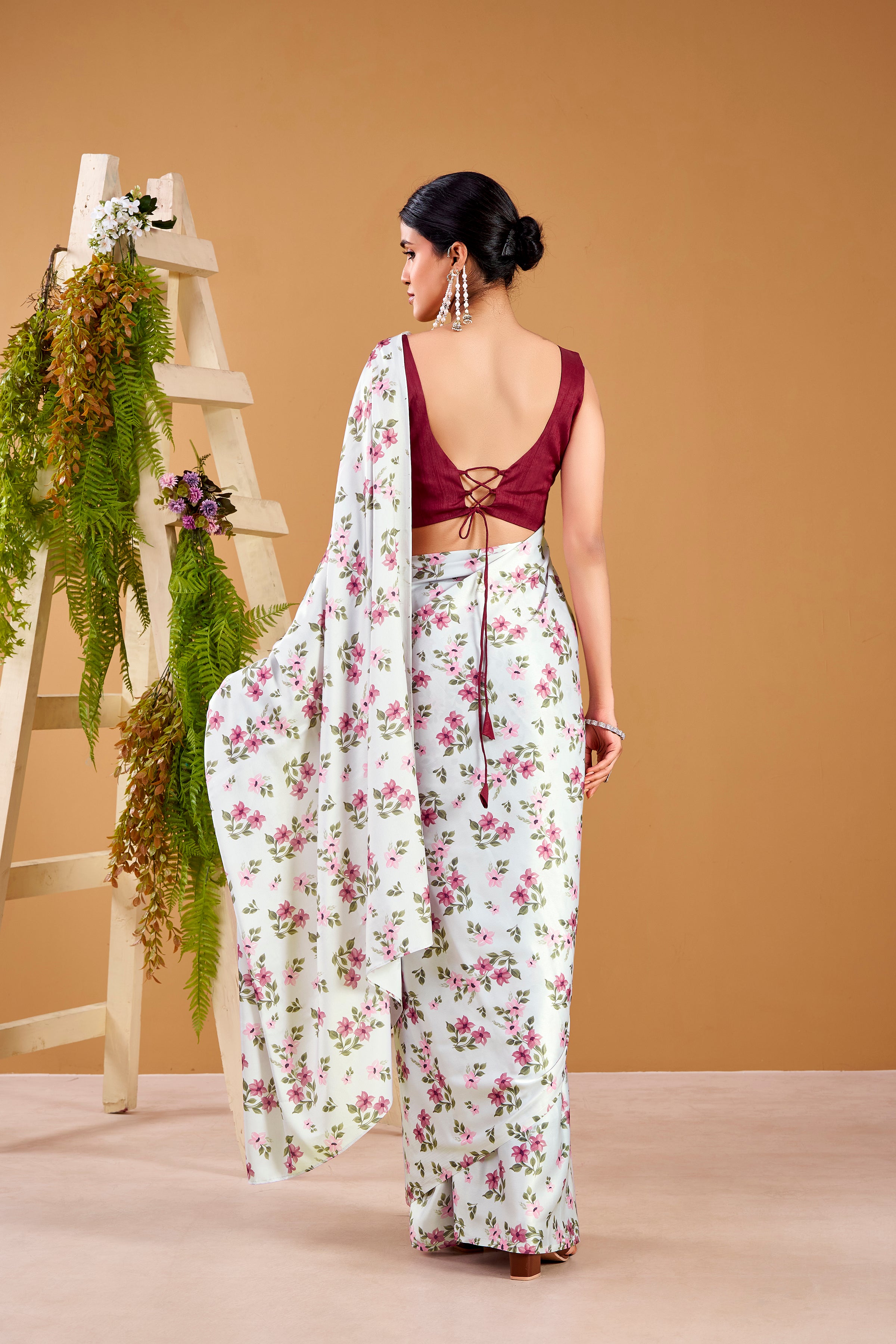 Satin Silk Floral Printed Saree