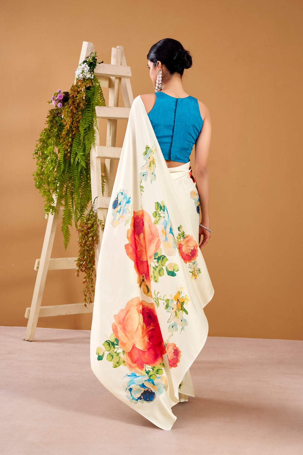 Satin Silk Floral Printed Saree
