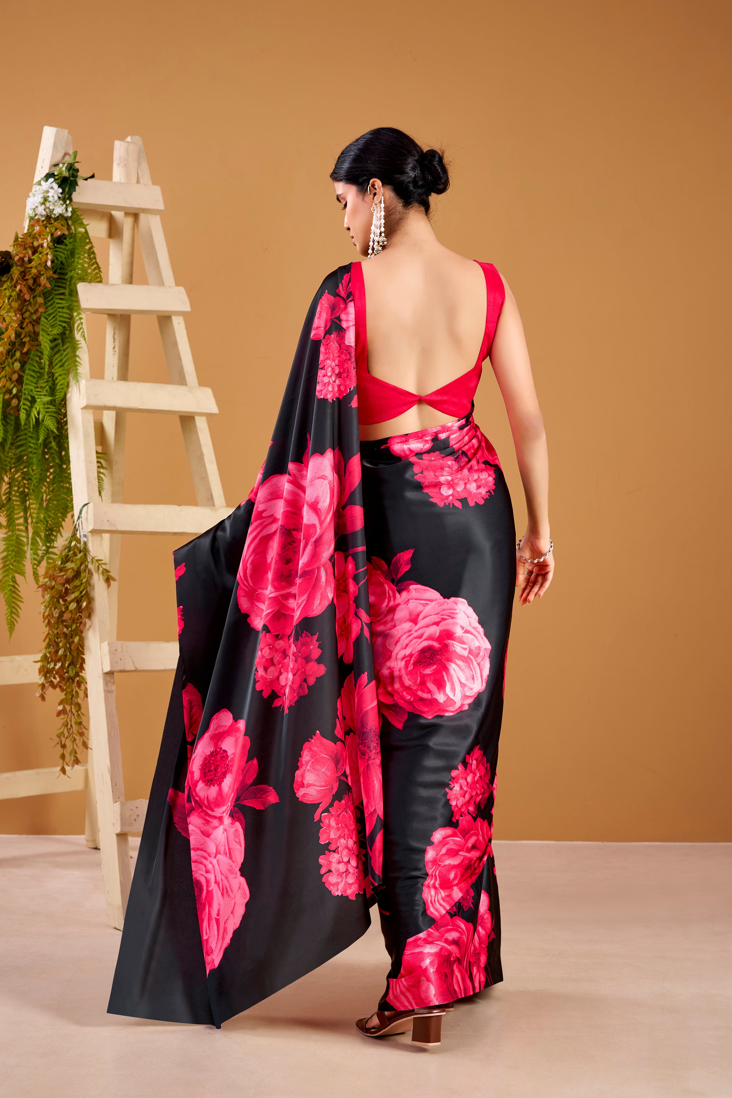 Satin Silk Floral Printed Saree