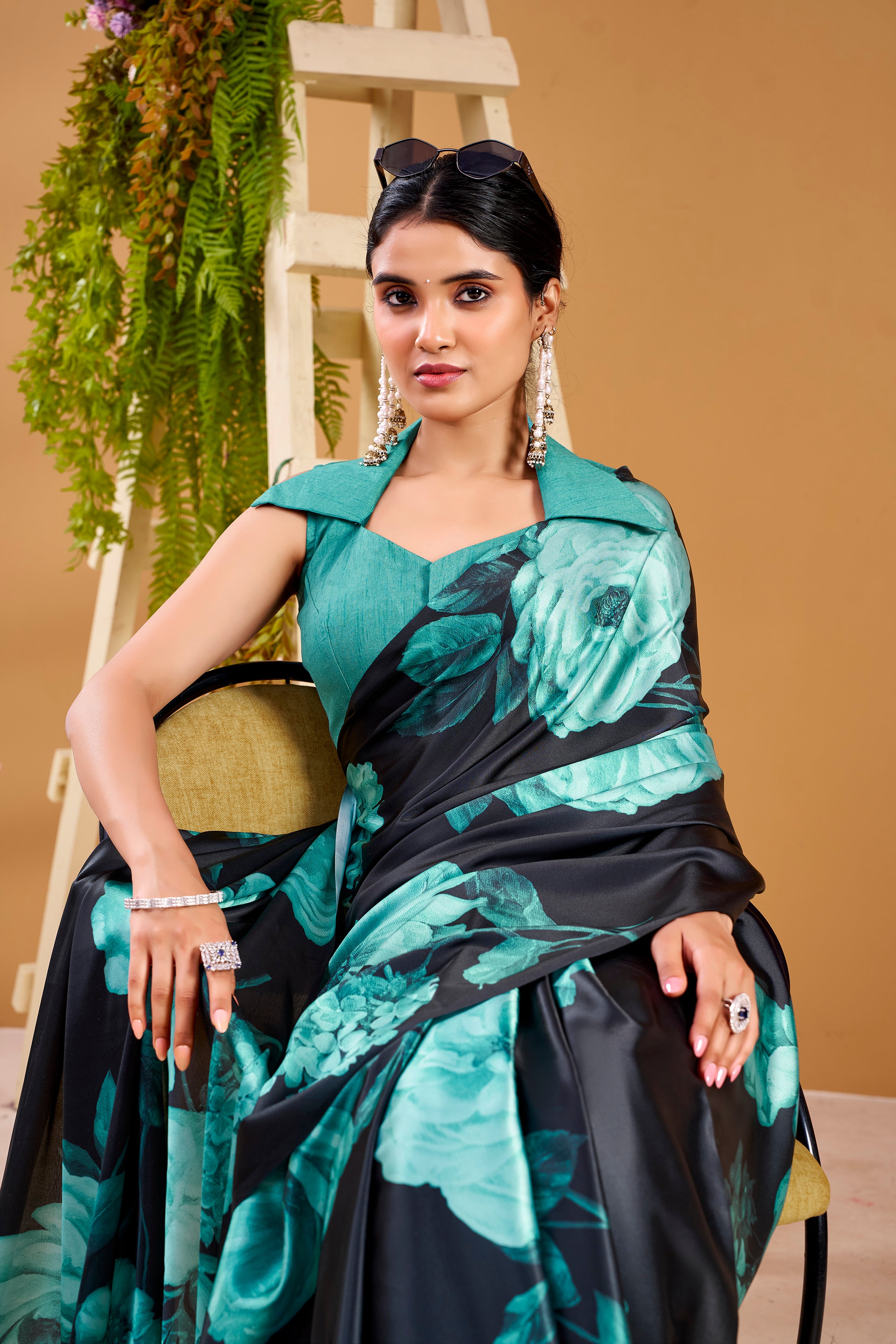 Satin Silk Floral Printed Saree