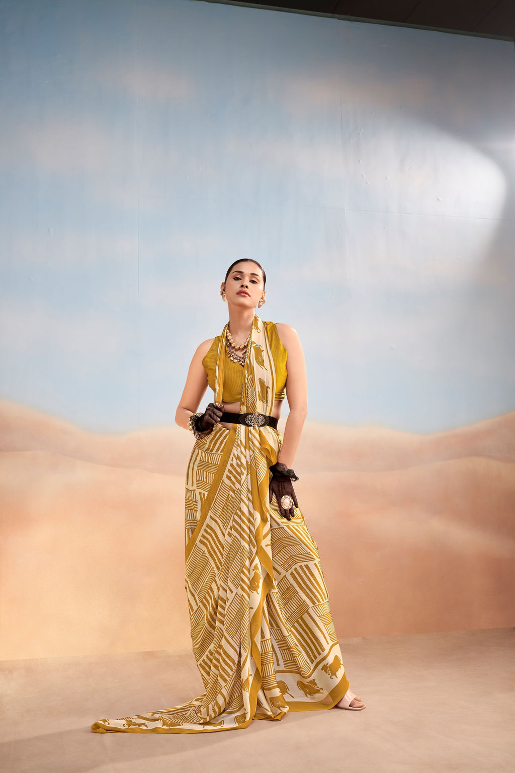Satin Chiffon Printed Saree