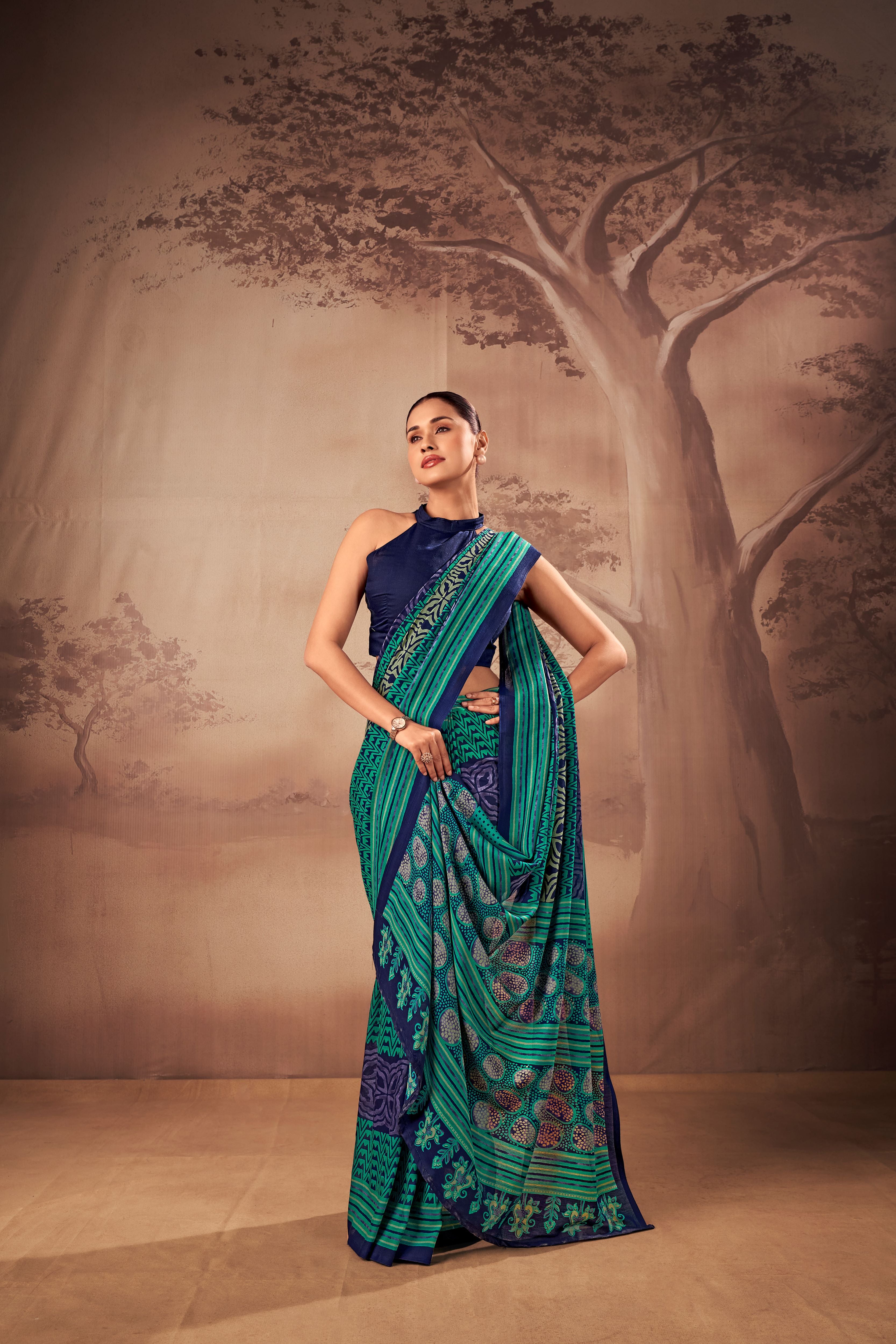 Mull Cotton Printed Saree