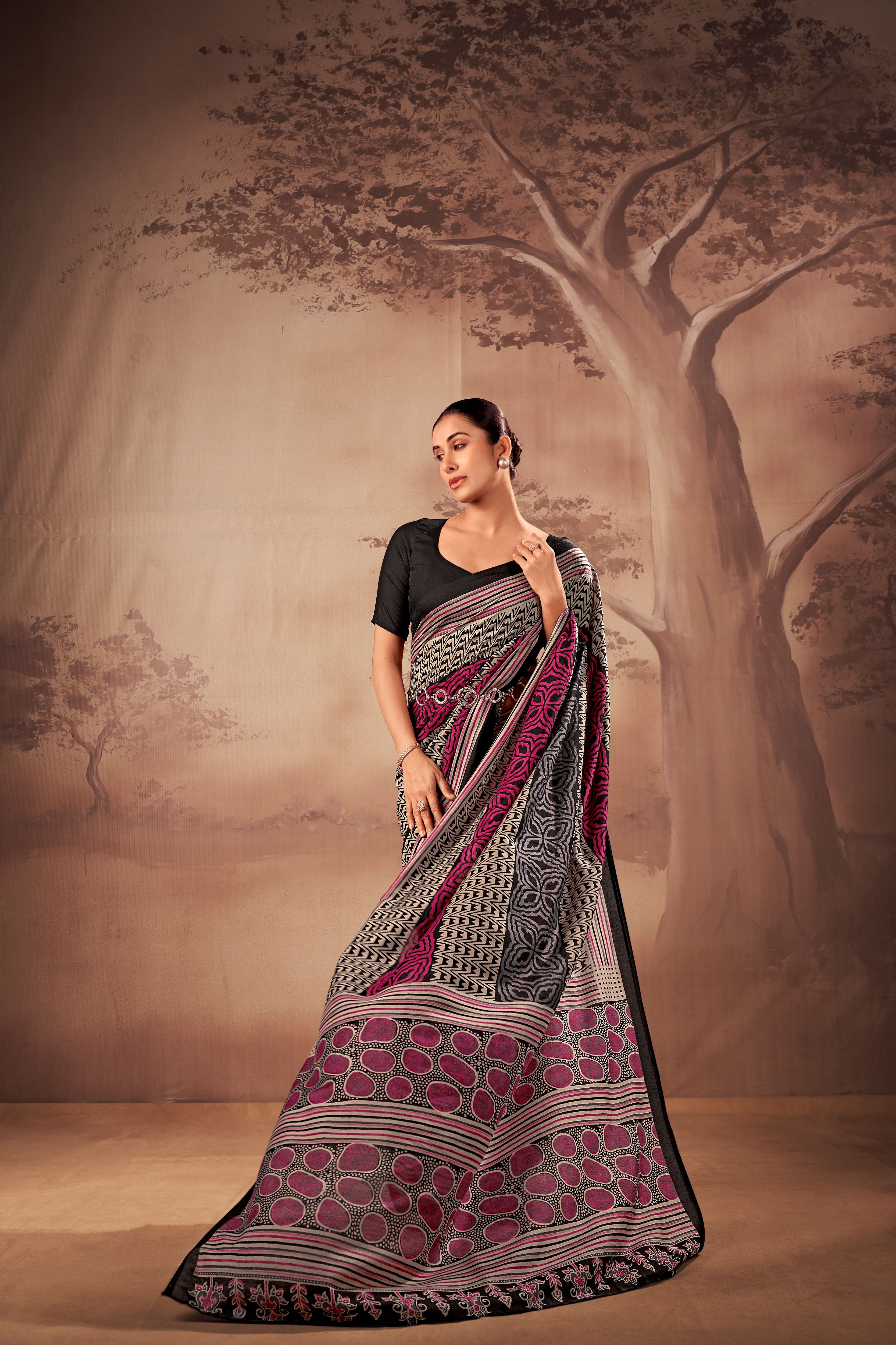 Mull Cotton Printed Saree