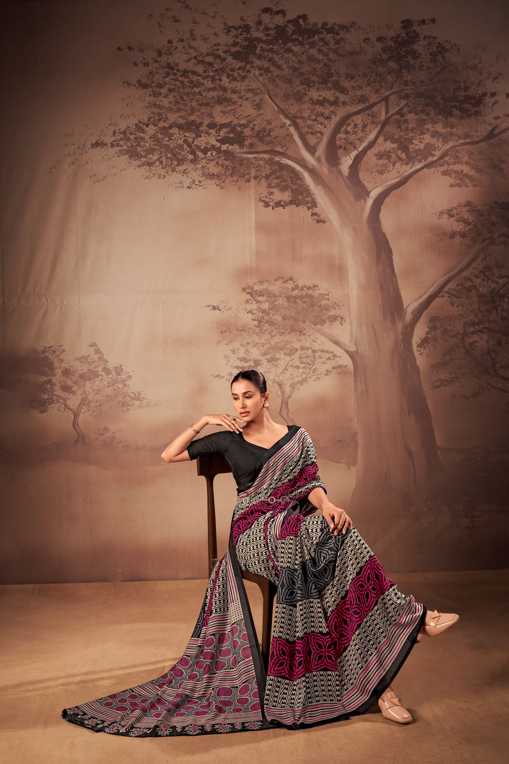 Mull Cotton Printed Saree