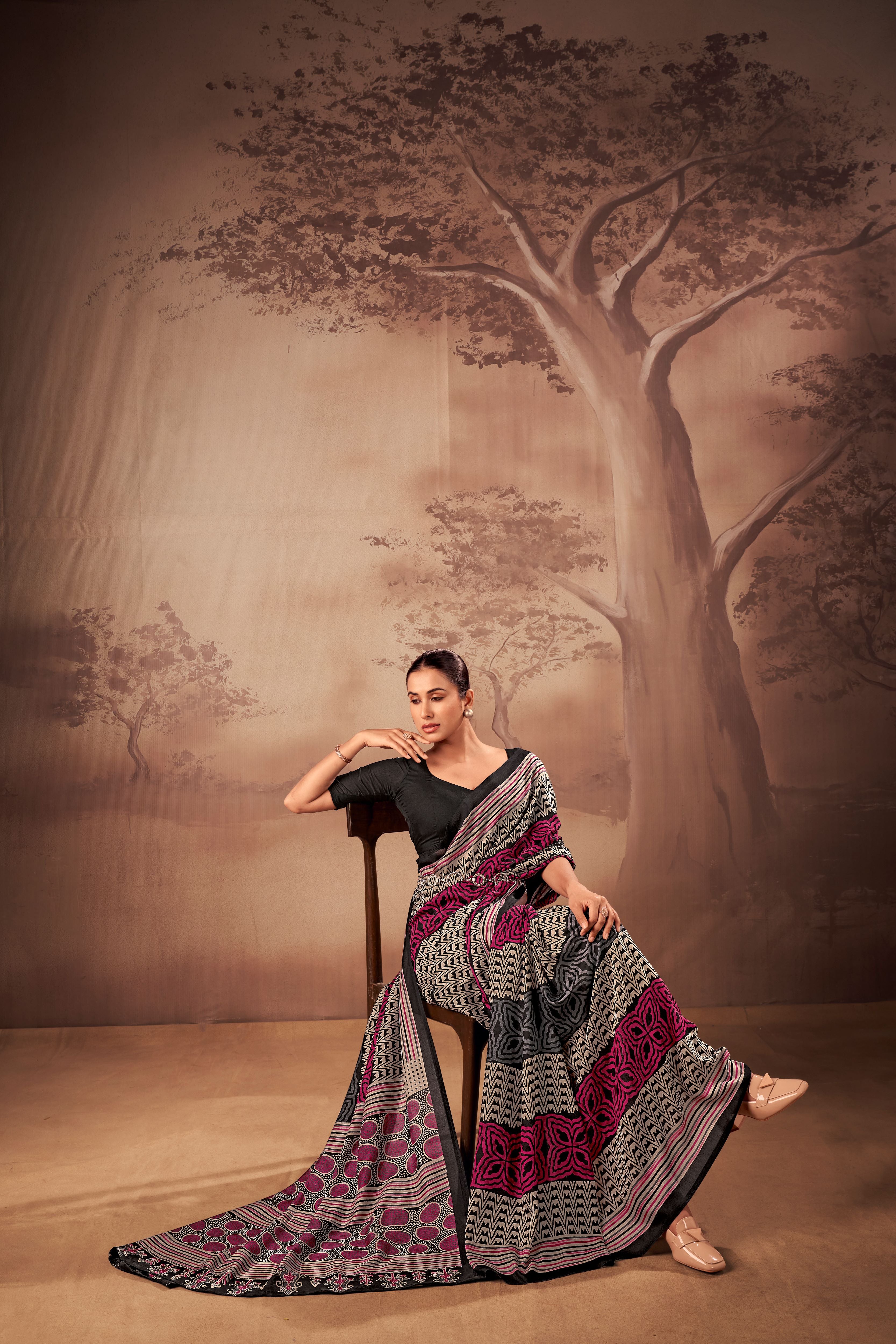 Mull Cotton Printed Saree