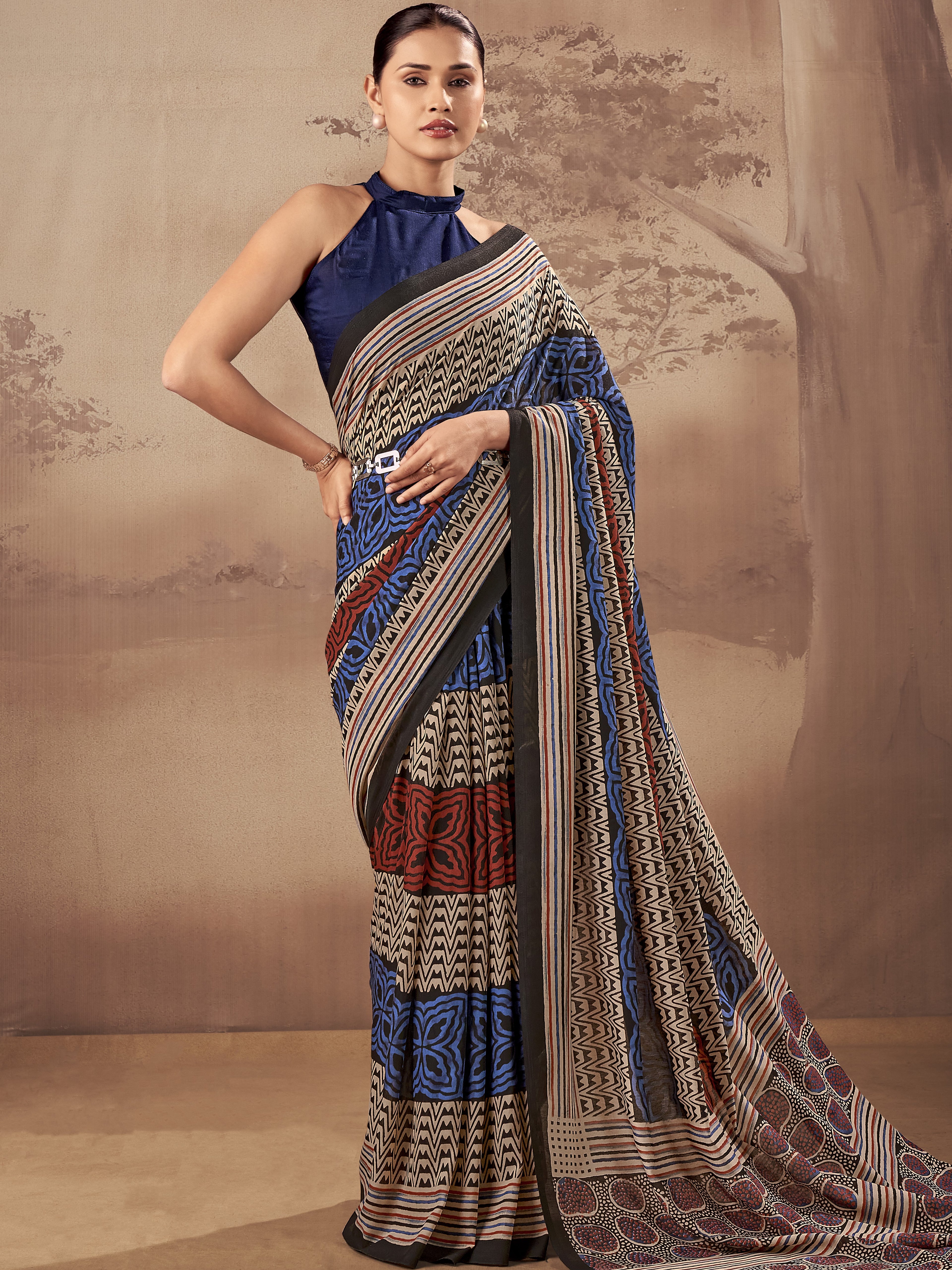 Mull Cotton Printed Saree