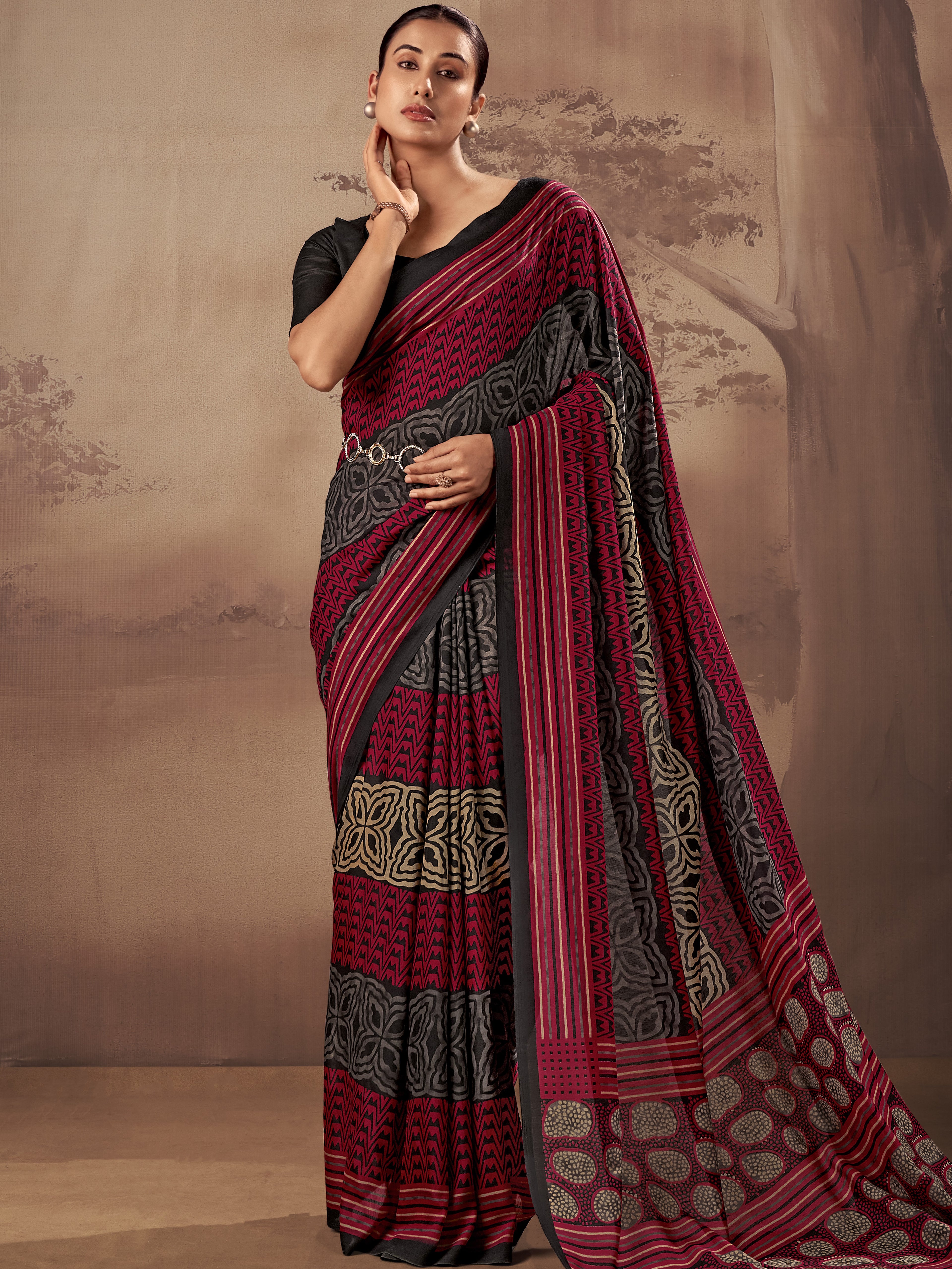 Mull Cotton Printed Saree