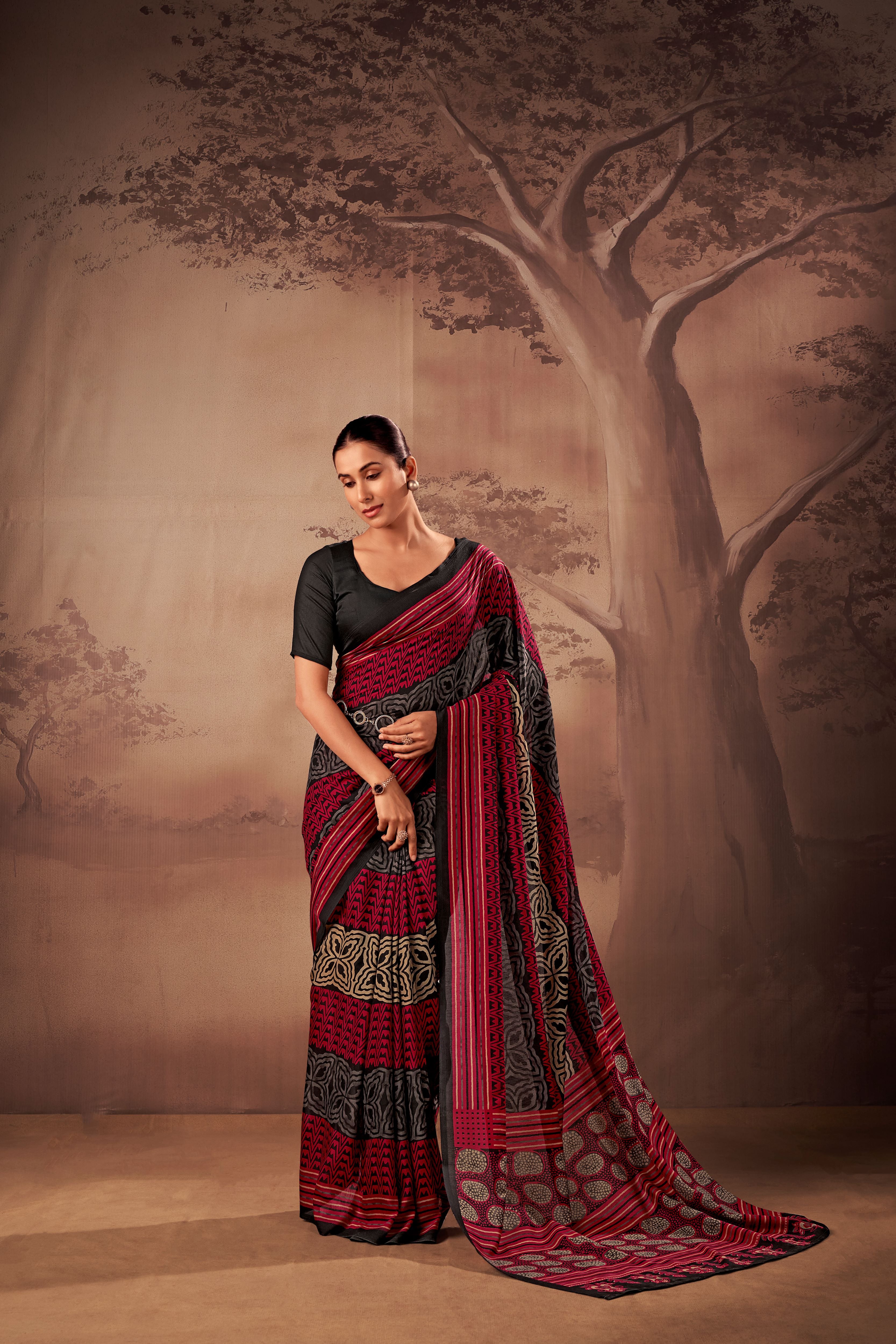 Mull Cotton Printed Saree