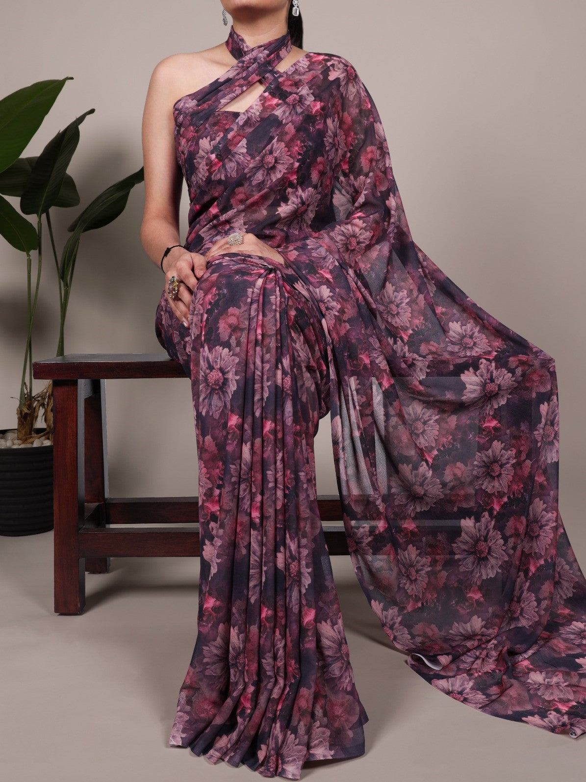 Floral Printed Saree For Women