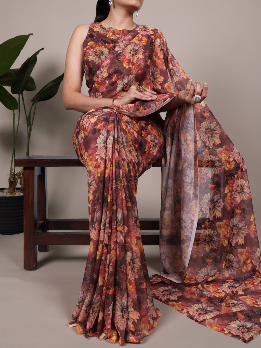 Floral Printed Saree For Women