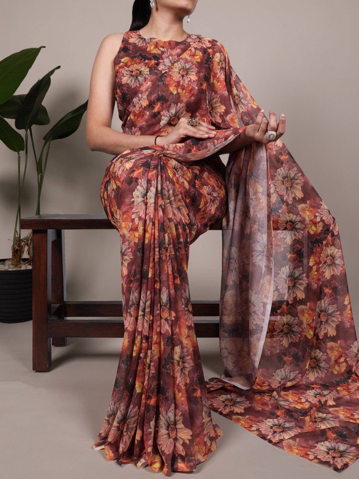 Floral Printed Saree For Women