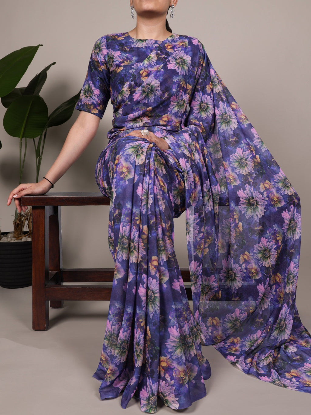 Floral Printed Saree For Women