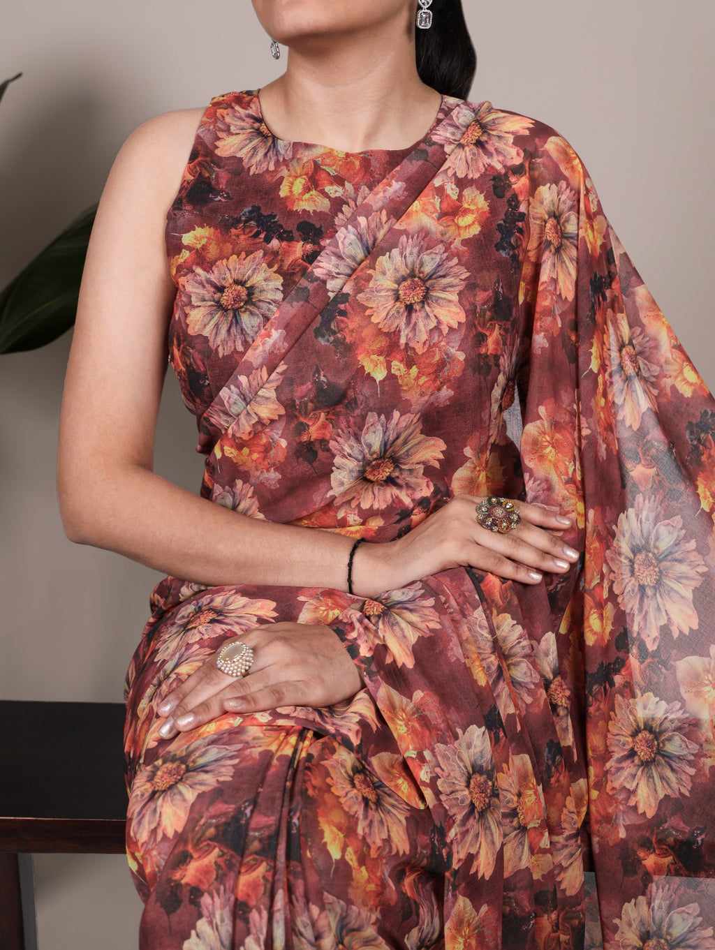 Floral Printed Saree For Women