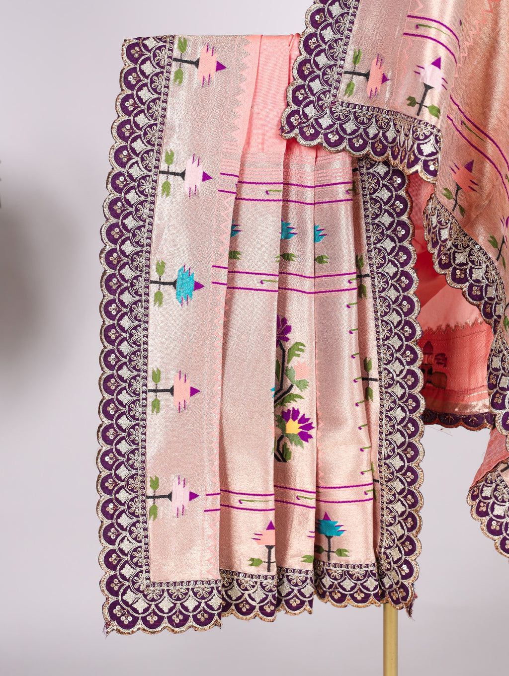 Jacquard Silk Embroidered Dupatta For Women