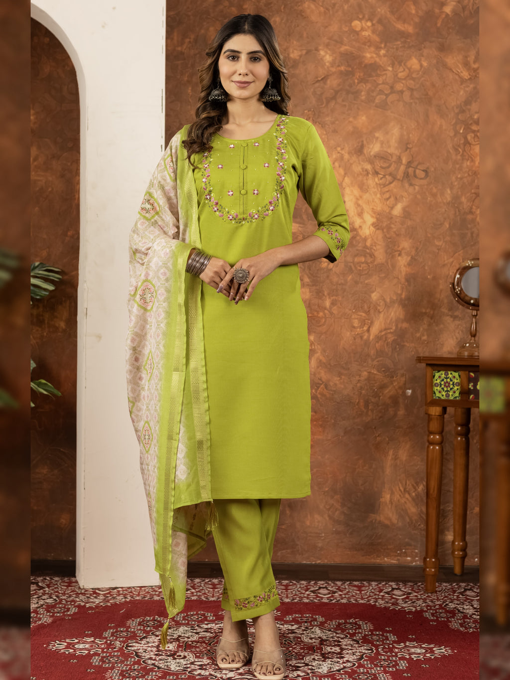 Marina Silk Top Bottom Set For Women