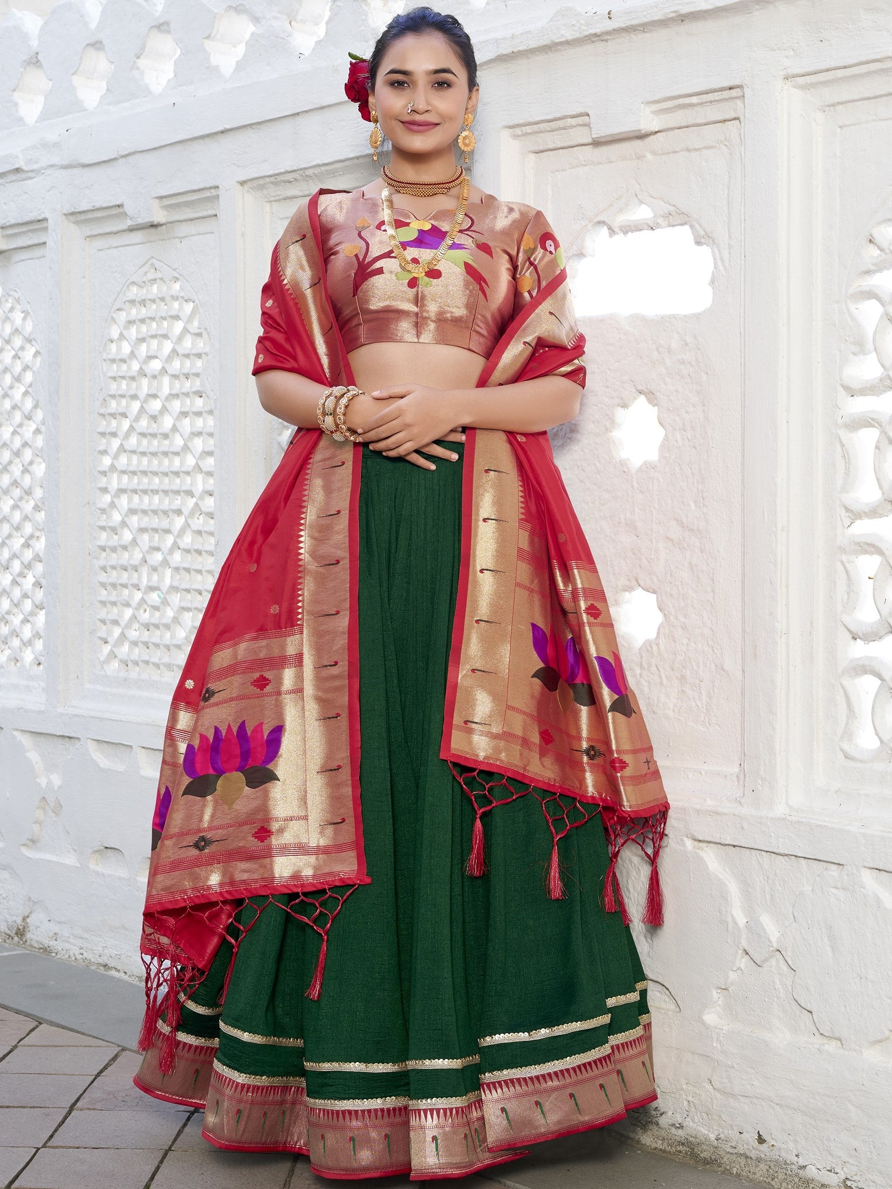 Vichitra Silk Lehenga For Women