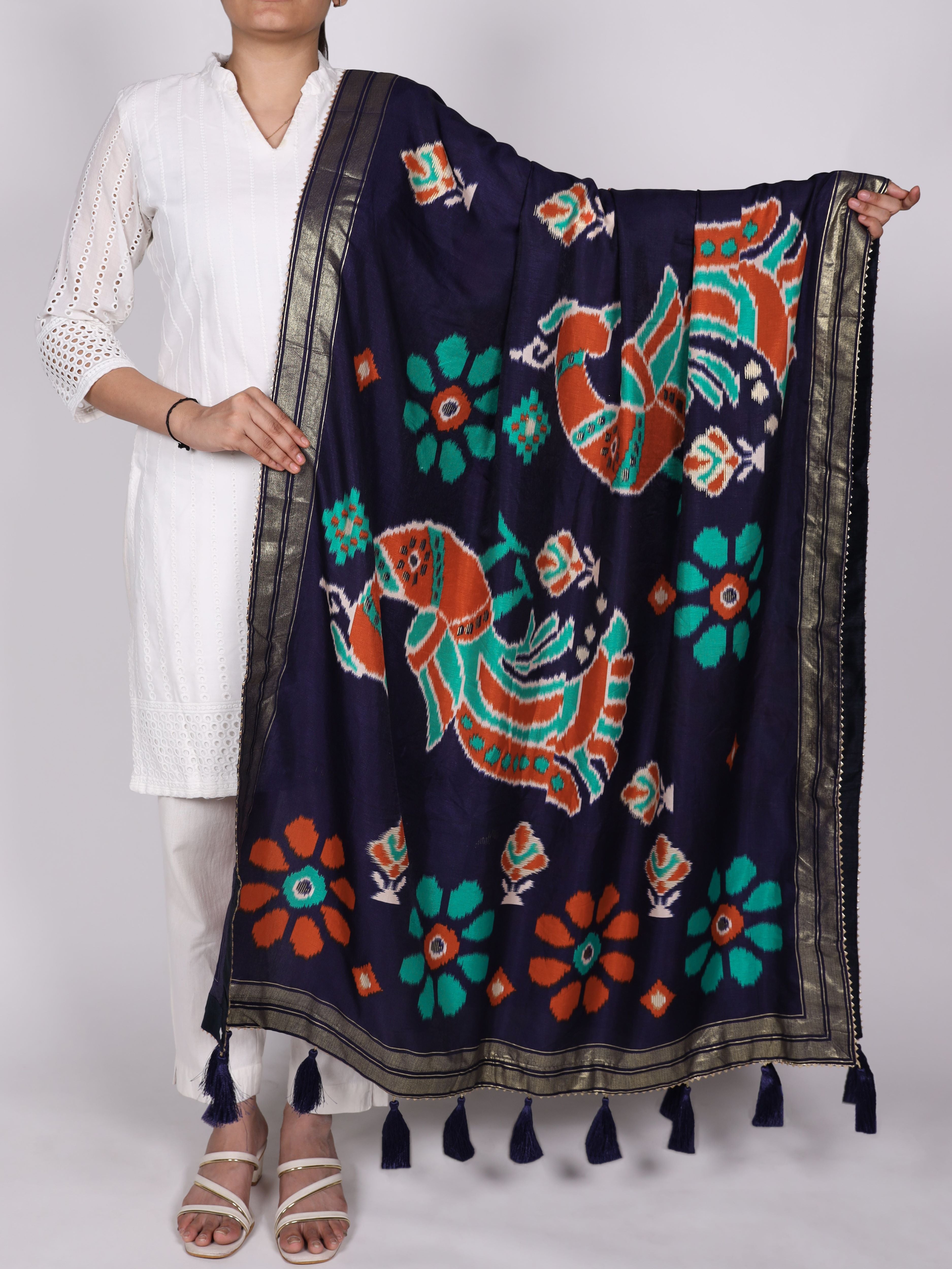 Tussar Silk Printed Dupatta