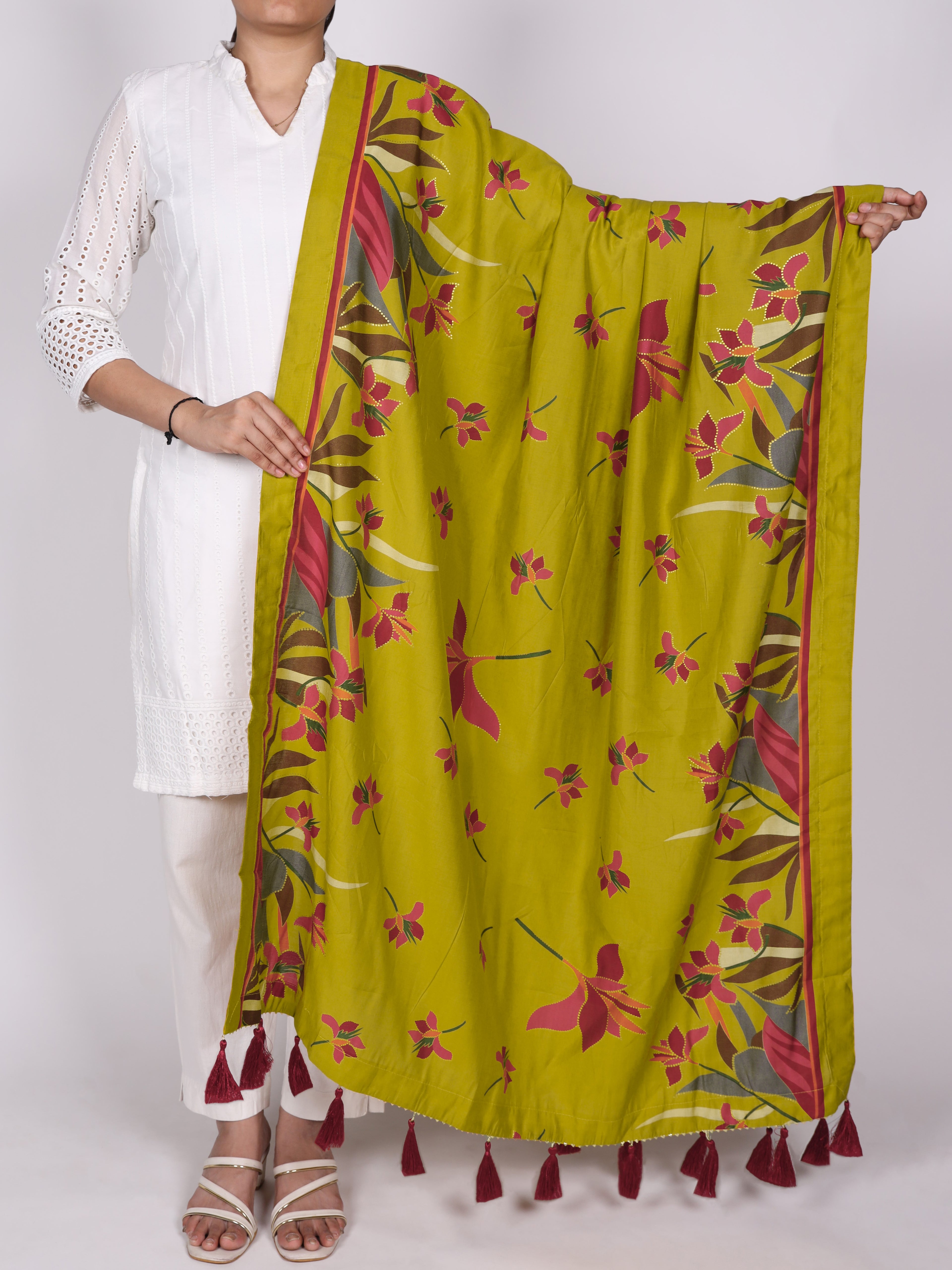 Tussar Silk Printed Dupatta