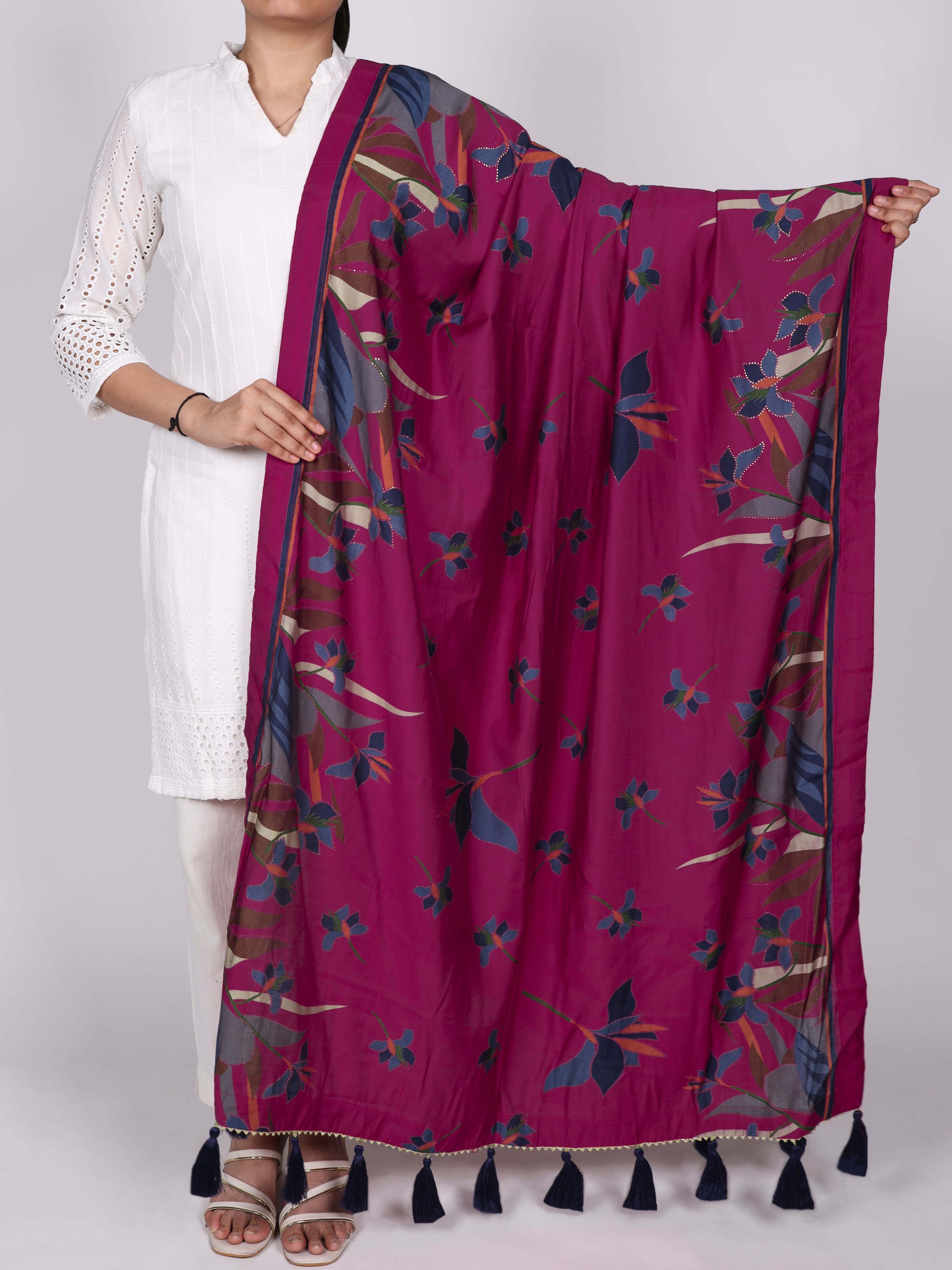 Tussar Silk Printed Dupatta