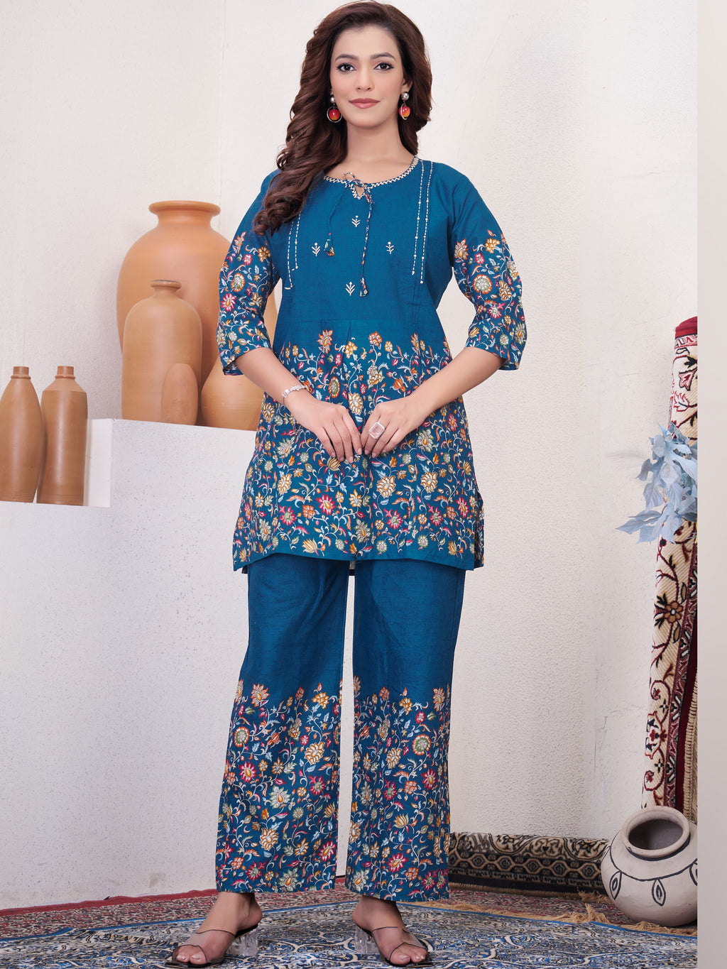 Pure Cotton Floral Printed Co-Ord Set