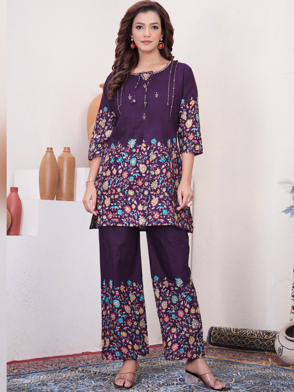 Pure Cotton Floral Printed Co-Ord Set