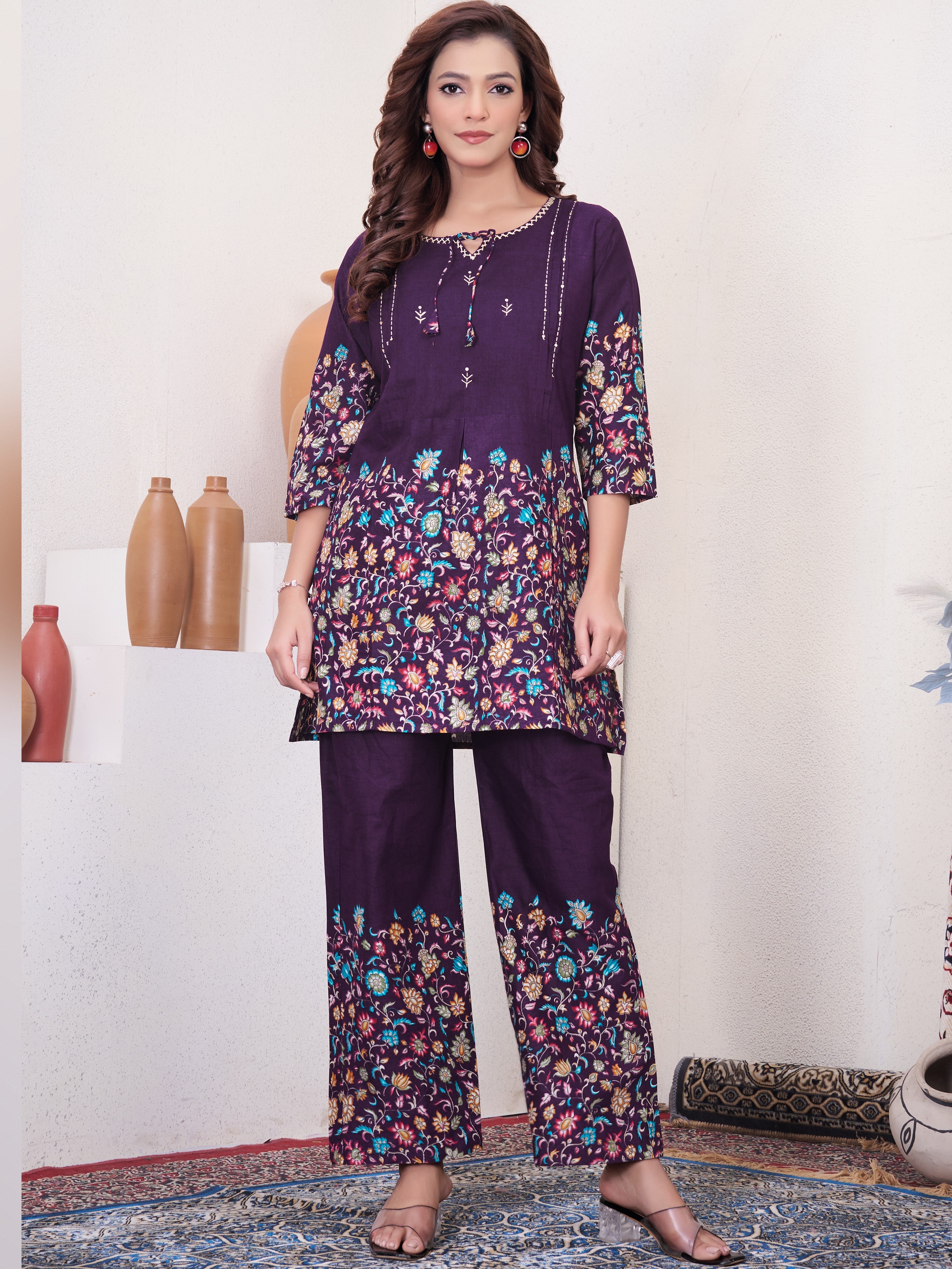 Pure Cotton Floral Printed Co-Ord Set