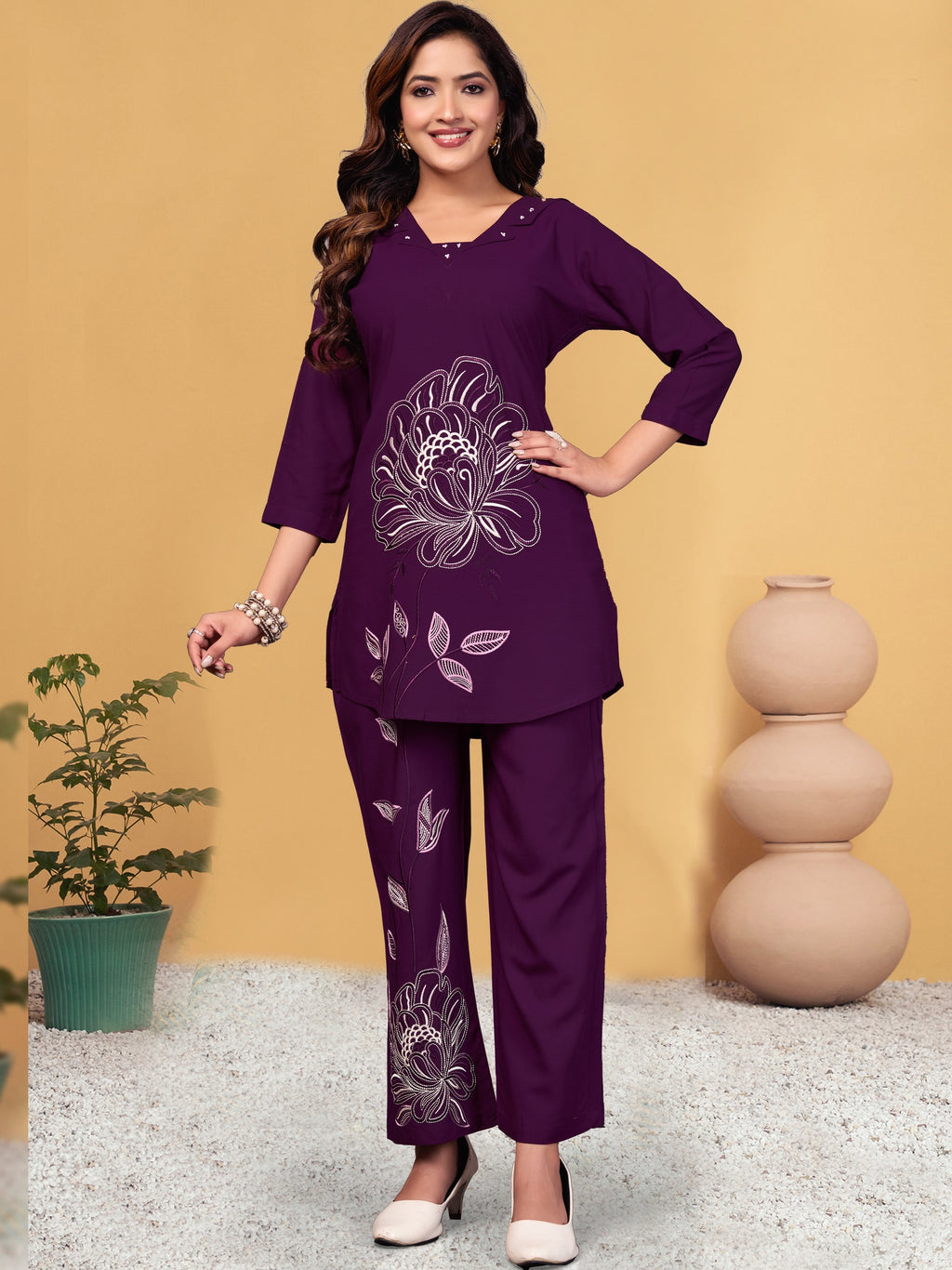 Viscose Rayon Co-ord Set For Women
