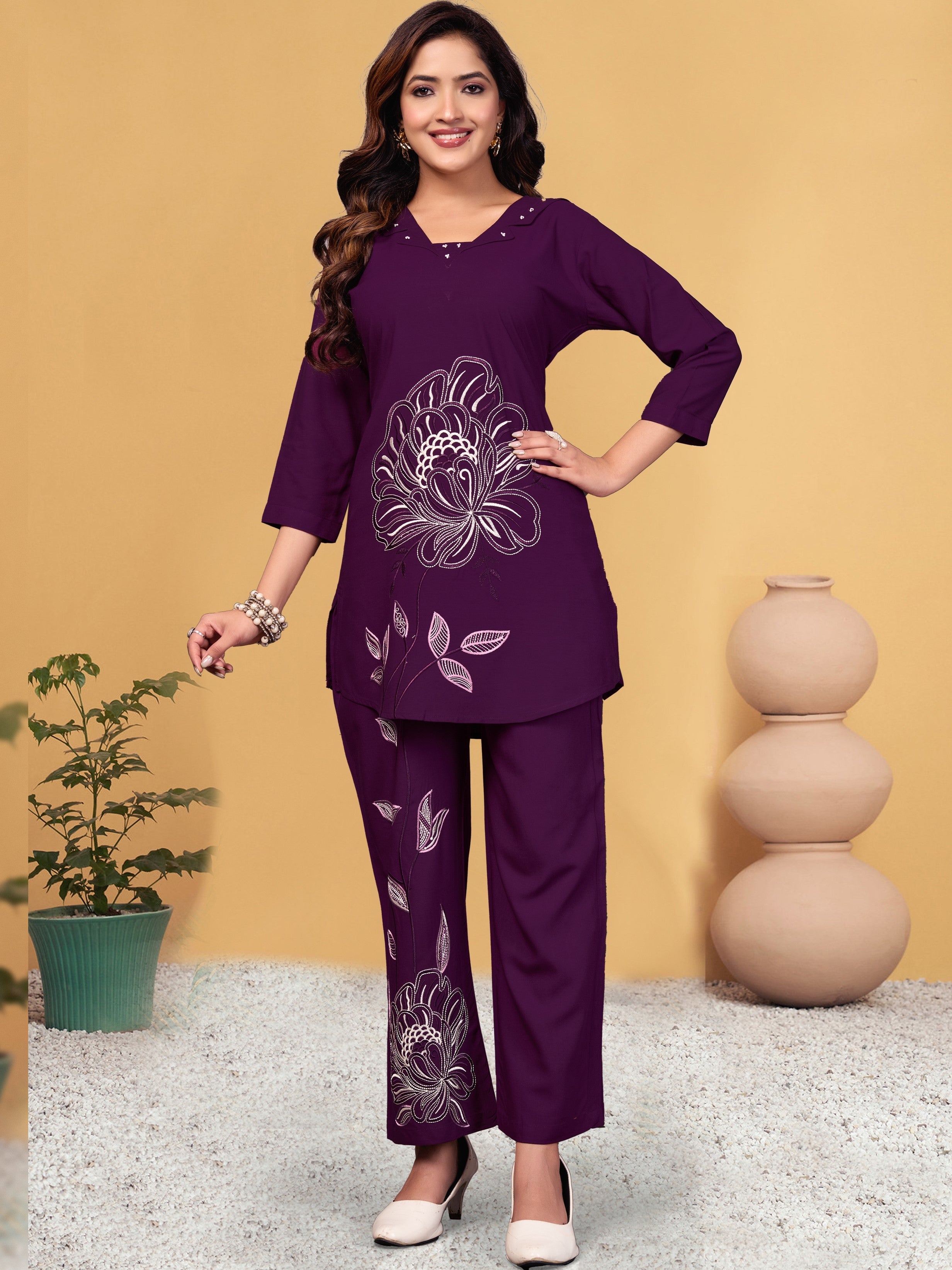 Viscose Rayon Co-ord Set For Women